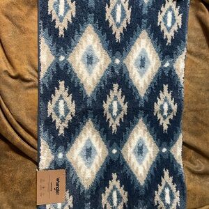 Wrangler Blue and Gray Aztec Accent Door Mat
